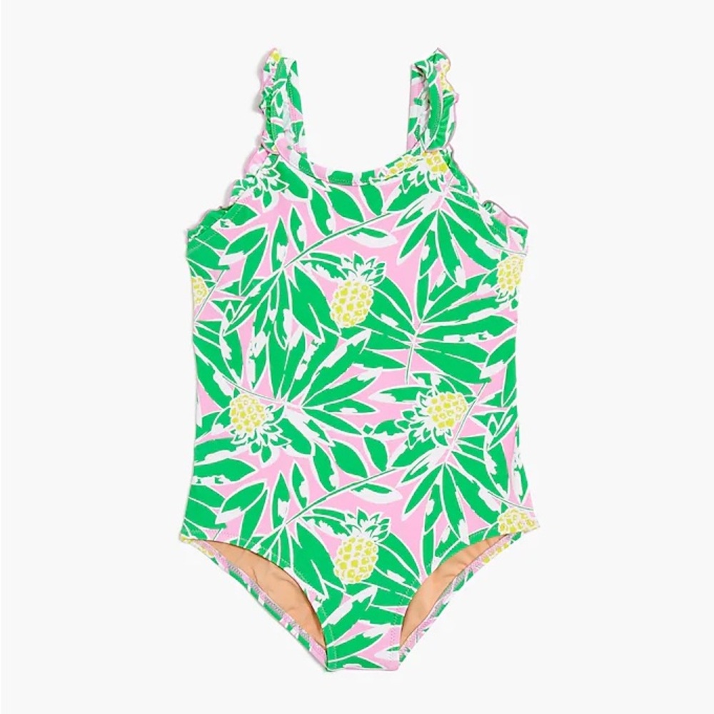 Crewcuts Girls' ruffle-strap one-piece swimsuit Sz 10